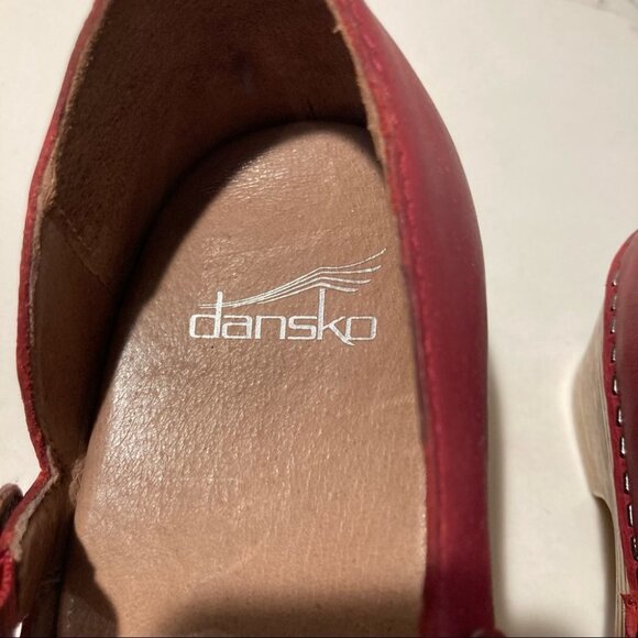 DANSKO Sz 38 Beatrice Mary  Jane Rubber Clog Heel Shoes - Picture 3 of 10